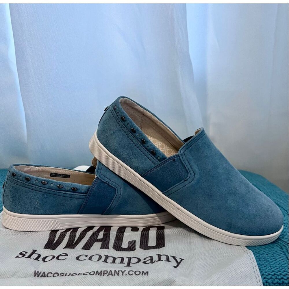 Spenco Orthotic Suede Water Repellent Slip-On Shoes Santa Blue Stone Size 6.5 - Picture 5 of 9